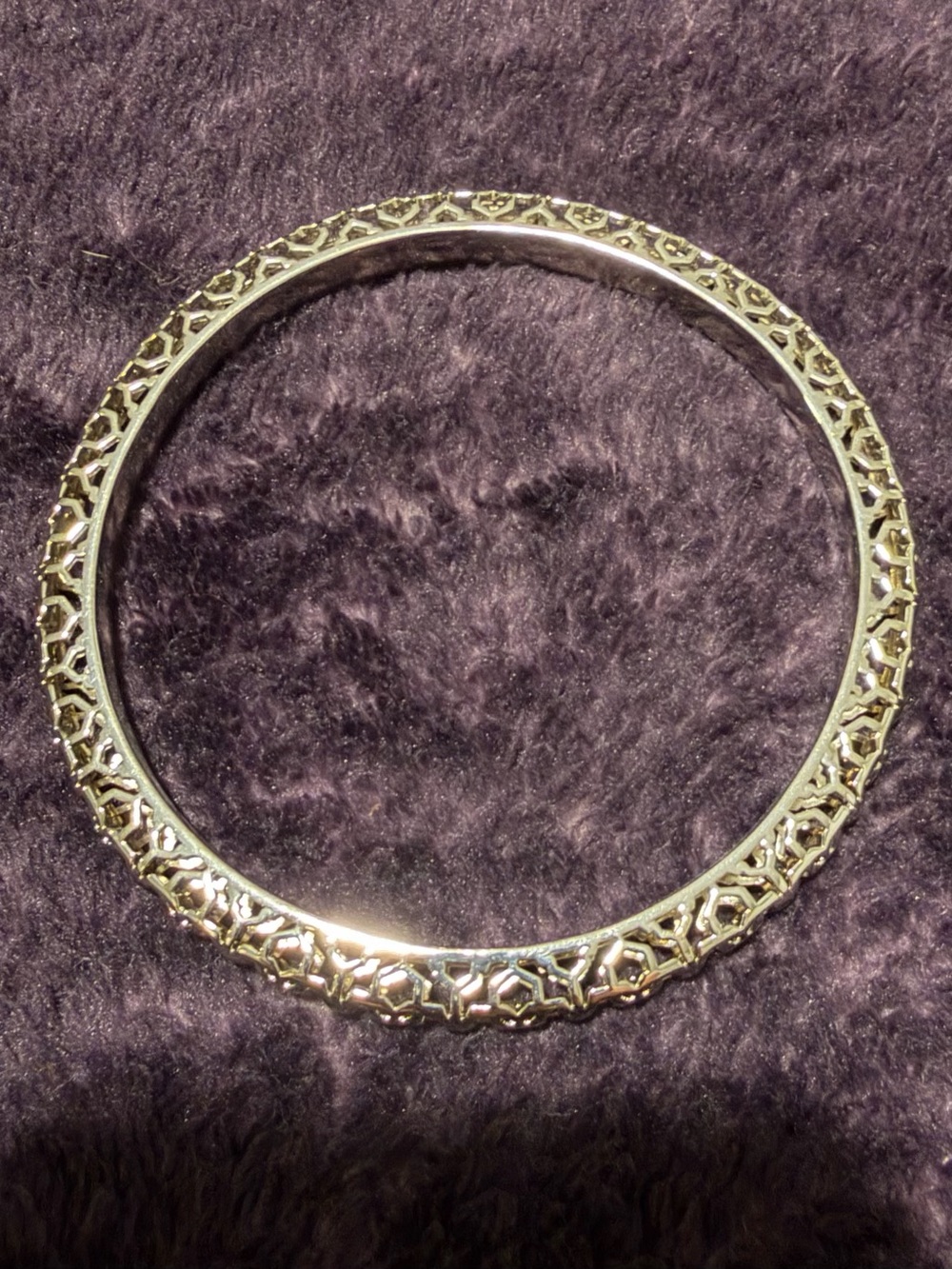 Kendra Scott Silver Filigree Openwork Bangle Bracelet